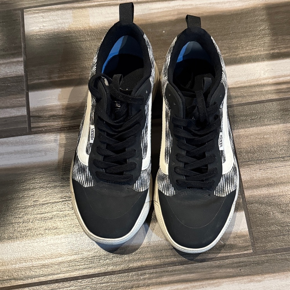Vans Black and White Striped Sneakers